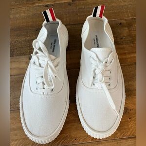 Thom Browne White Canvas Sneakers